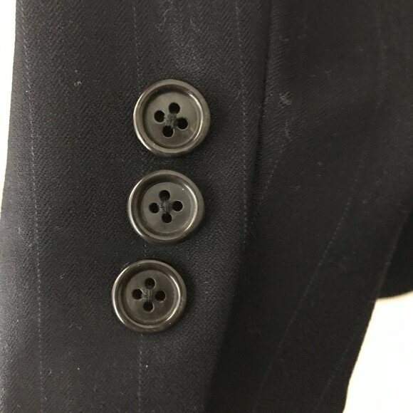 Warren K. Cook Men's Dark Blue Striped 2-Button 100% Wool Suit - Picture 3 of 16